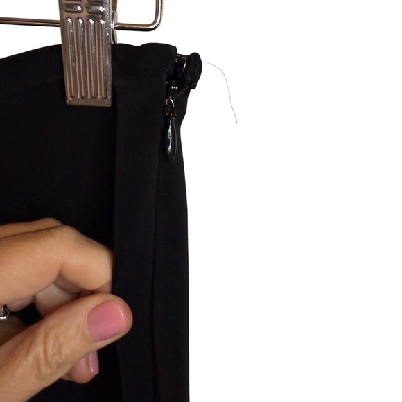 White House Black Market | Classic Black Wide Leg Pants with Side Zip | Sz 8 - Picture 2 of 7